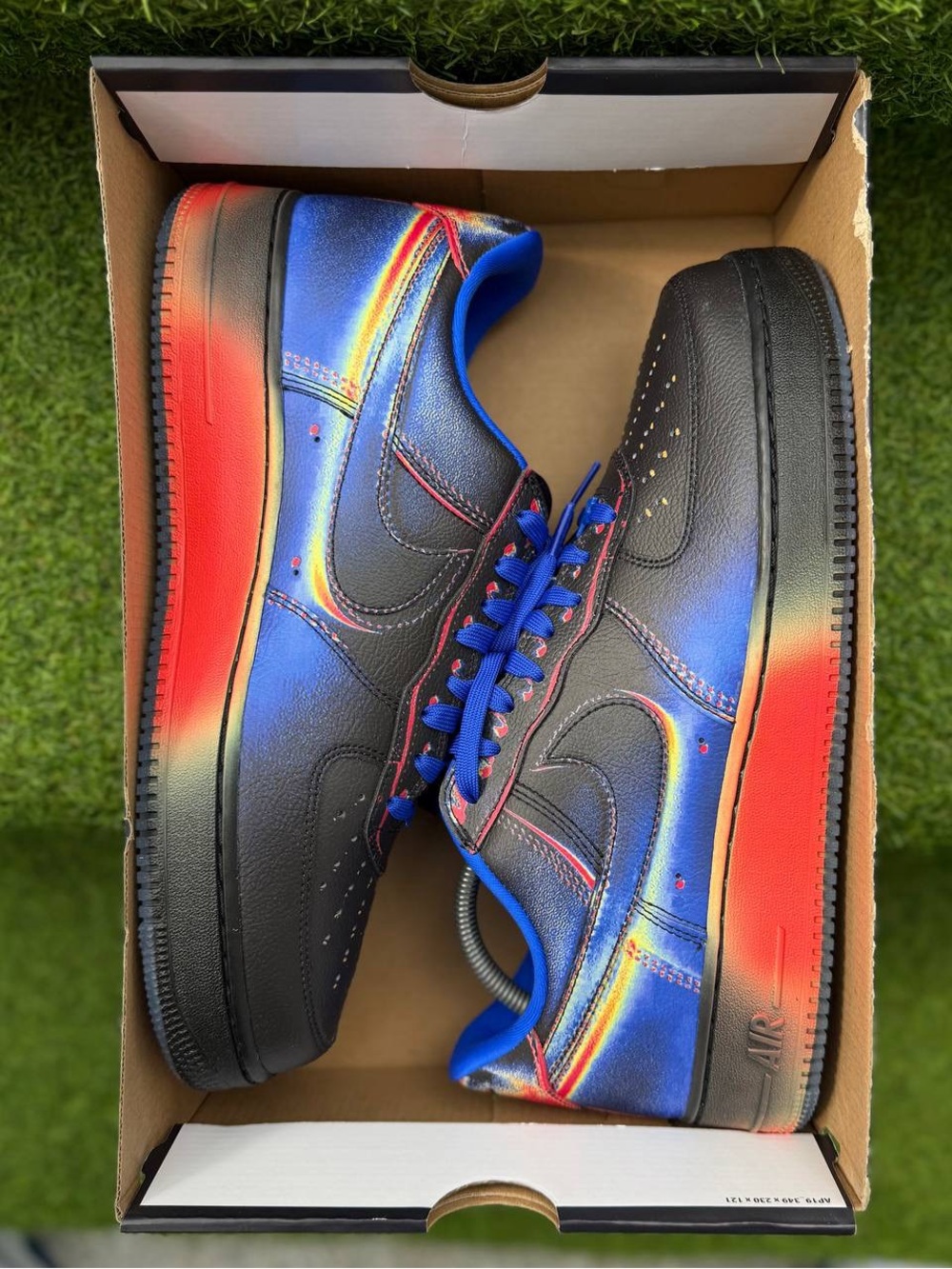 Brand New Nike Air Force 1 Low Retro Shoes Heat Map Black Racer Blue